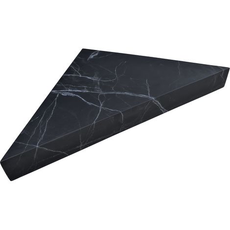 Banc d'angle pour douche en résine imitation marbre - coloris noir (1/3)