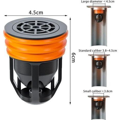 Scarico a pavimento anti-riflusso Bardusch, scarico a pavimento a levitazione magnetica antiodore, valvola di non ritorno per lavabo doccia, tappi di tenuta unidirezionali per scarico bagno (1/4)