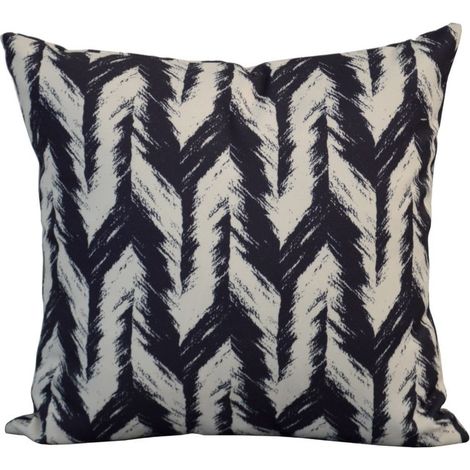 PROLOISIRS Coussin déhoussable exterieur décor Motif Graphique chevron noir 45 x 45 cm (1/2)