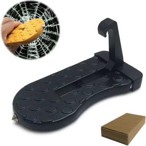 Loquet de porte de voiture avec marteau de sécurité brise-vitre, accès facile au toit pour la plupart des voitures, SUV, camions