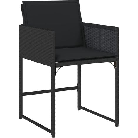 vidaXL Sedie da Giardino con Cuscini 4 pz Nere in Polyrattan (1/5)