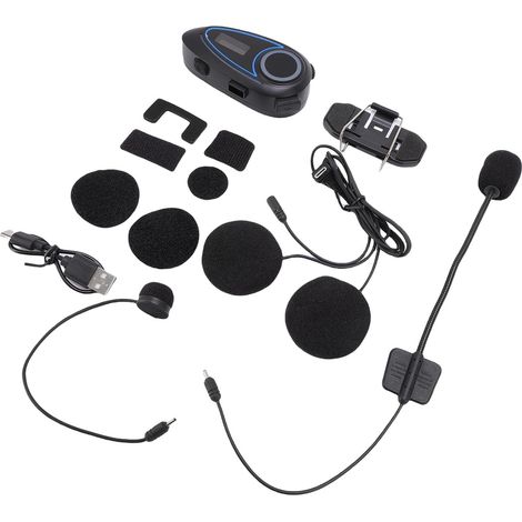 Ensemble de Dents de Moto avec écran LCD, Réglage du Son FMio et Q, Affichage de la Batterie, Casques Résistants aux Intempéries, intercomtivité et Dents Stables 5,4nce (1/5)