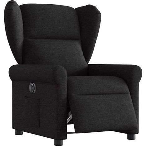 Fauteuil inclinable électrique en tissu noir (1/5)