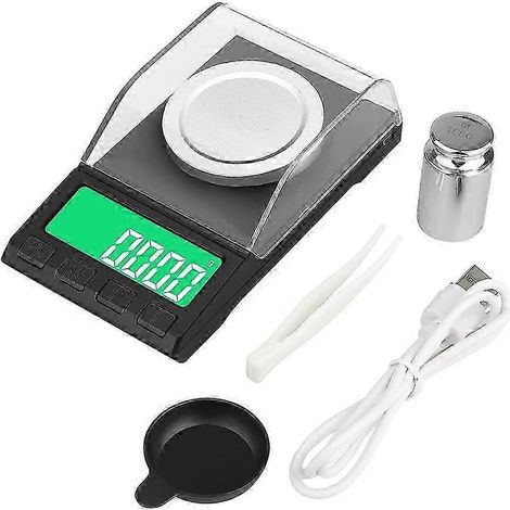 Tragbare Milligrammwaage 100 g/0,001 g, hochpräzise Pulverwaage mit Abdeckung, hintergrundbeleuchtetes LCD-Display – JXLGV (1/5)