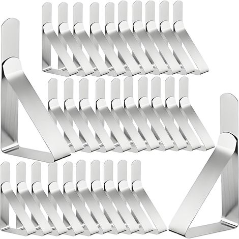 Lot de 30 pinces à nappe pour une prise en main facile, faciles à utiliser, pinces de table pratiques pour tables épaisses, utilisation quotidienne, intérieur et extérieur (1/5)
