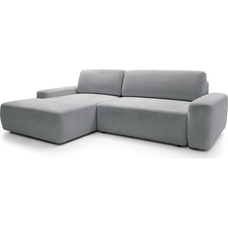 Selsey Baleo - Ecksofa mit Schlaffunktion, Chenille-Bezug, Hellgrau, linksseitig