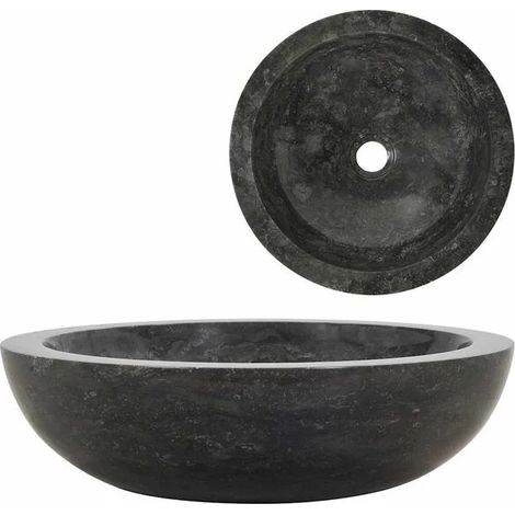 Lavabo en marbre noir 40 x 12 cm