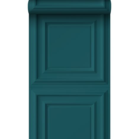 papier peint lambris bleu canard - Origin Wallcoverings (1/5)