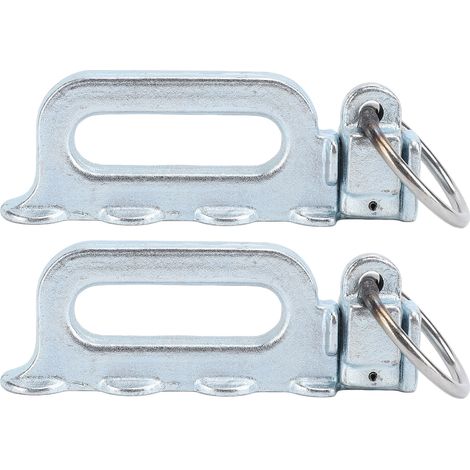 Ortviai Fixation Double Poteau pour Rail L en Acier Carbone avec Anneaux O – 2 Pièces pour Chargement Camion, Remorque, VR, Quad