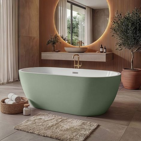 Badplaats Freistehende Badewanne Bahia 170 x 73 x 58 cm Grün mit