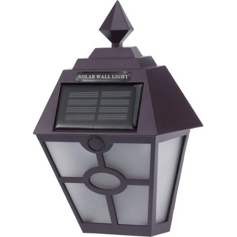 Lot De 2 Lampes Murales Solaires Hexagonales Rétro À Led Pour Extérieur Éclairage De Sécurité Lumineux À Led Lumière Marron/blanche (1/5)