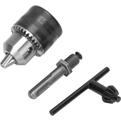 Mandrin de perçage à rainure de clavette 1,5-13 mm 1/2-20UNF avec adaptateur pour perceuse à percussion SDS (1/5)