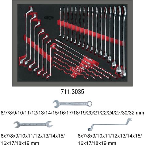 KS Tools Schlüssel-Satz, 35-tlg., 1/1 Systemeinlage (1/3)