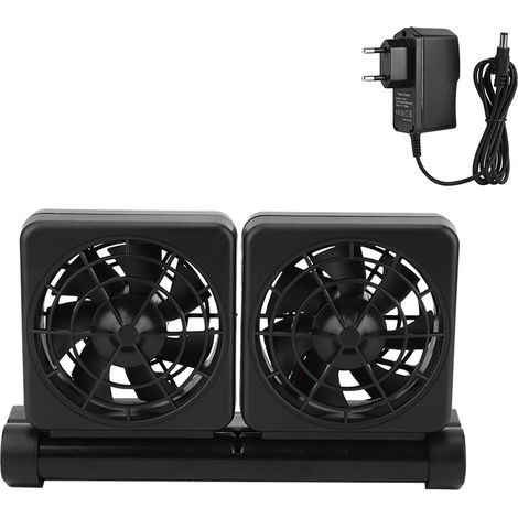 Ventilateur double tête pour aquarium Mini - Rotable 100°, 3-4°C de refroidissement, ajustable sur le rebord (1/5)