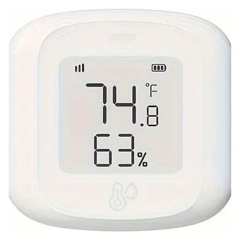 Intelligentes WLAN-Thermometer mit Temperatur- und Feuchtigkeitssensor, Hygrometer und LCD-Display für den Innenbereich - Crezuo