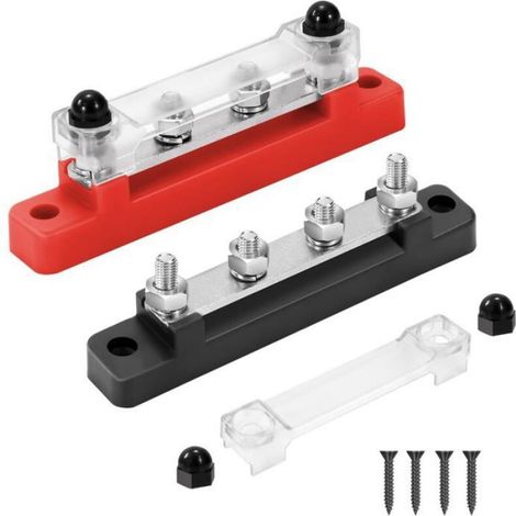 Barre De Distribution - 12V À 48V DC - 150A - Pour Voiture Camion Bateau - M6 - 2 Pièces (1/5)