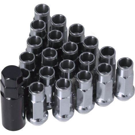 KIMISS Écrous de Roue, Universels 20pcs M12x1.25 Écrous de Roue en Métal Accessoires de Voiture Universels(Argent) (1/5)