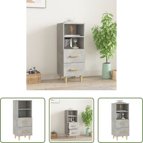 Betonfarbe - Sideboard Betongrau 34,5x34x90 cm Holzwerkstoff (1/5)