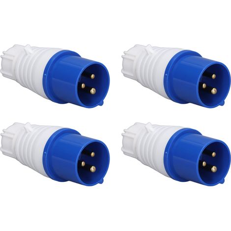 4 Stück Industriestecker, 3-polig, 16 A, IP44 wasserdicht, Ersatzsteckdosen aus PP und Messing, 220–250 V (1/5)