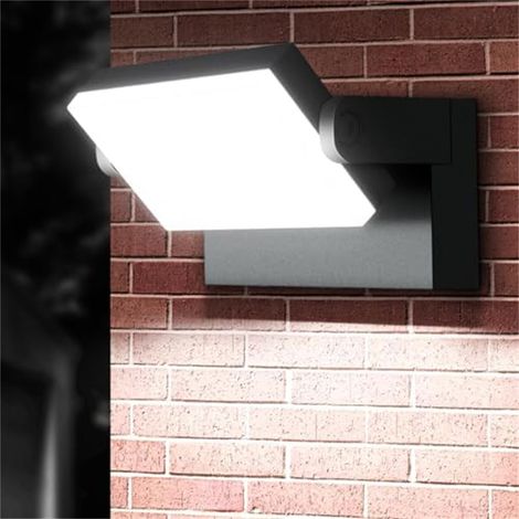 Applique murale pour terrasse, garage, grange ou patio - Tête de lampe orientable à 360° luminaire extérieur - Lumière blanche (1/5)