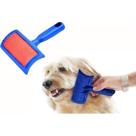 TRADE SHOP - Spazzola Per Cani E Gatti 8x14 Cm Con Cardatore Pettini Per Pelo Protezione Aghi - (1/3)