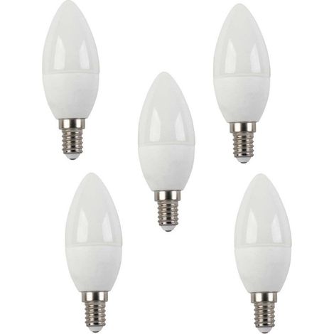 Pack 5 Bombillas Vela Led E14 6W  3000K / 4000K / 6500K