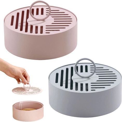 Juego de dos espirales antimosquitos con tapa, quemador de incienso de hierro, resistente al calor, apto para uso en interiores y exteriores, disponible en rosa y azul. (1/5)