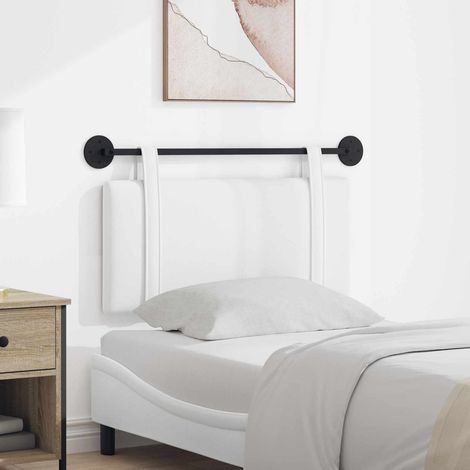 vidaXL Tête de lit suspendue Blanc tissu (1/5)