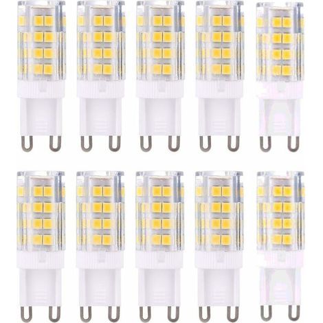 Ampoules LED G9 - Blanc Chaud 3000K 5W Équivalent aux Ampoules Halogènes de 40W 420 Lumens - Non Dimmable - Lot de 10 (Classe énergétique A+) (1/4)
