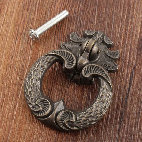 Schubladengriff aus antiker Bronze mit Retro-Spitzenmuster, verstellbare Zinklegierungs-Möbelbeschläge (1/4)