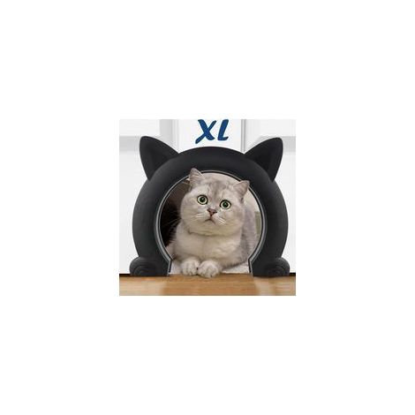 Grande porte intérieure pour chat et petit chien, couleur noire, taille XL, facile à installer, robuste et élégante (1/5)