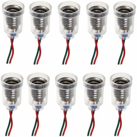 Lampes LED E10 Base de vis-à vis de petite bougie Ampoules Mont petites ampoules Porte-lumière de base avec fil Culot Socket pour Home Expérience Test du circuit électrique Accessoires lumière 20c