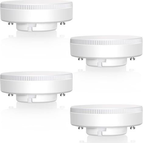 Ampoule GX53 LED 7W, Blanc Chaud 2700K, Non Dimmable, Équivalent à 50W Halogène, Ampoule LED GX53 Spot pour Armoires, Vitrines, 180°, AC 220V, 650LM, Lot de 4 (1/5)