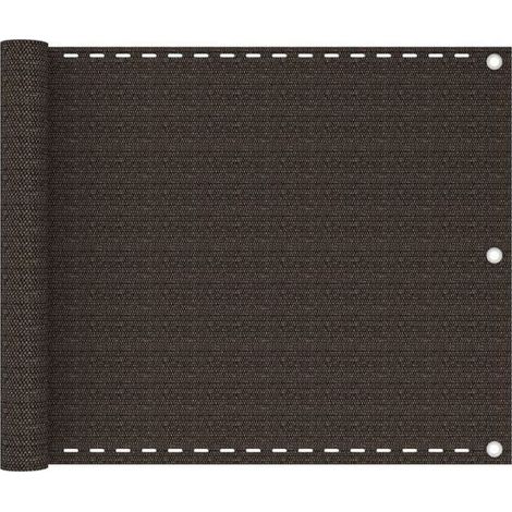 Paravent Balcon - PEHD - 75 x 300 cm - Marron - Respirant Coupe-Vent Impermeable - 1 Pièce (1/5)