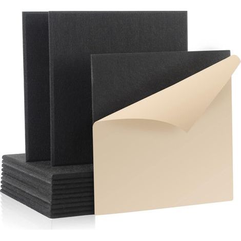 12 Acoustic Panels, Self-Adhesive, Polyester Foam, 30x30x1cm, For Studio, Office (1/5)