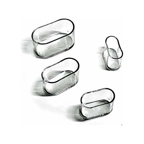 Protectores para patas de sillas, almohadillas ovaladas de silicona para patas de muebles, fundas para mesas, protectores antiarañazos para suelos, 8-24 piezas - Transparente / 24 piezas de 15x30 mm
