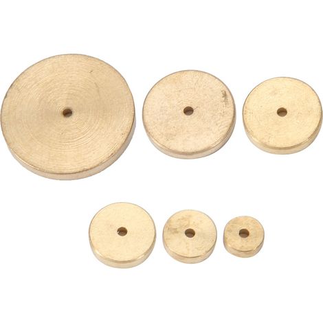 Ensemble de 6 pièces en cuir et laiton pour marquage de lignes rondes, outil de bricolage à large trou (1/5)