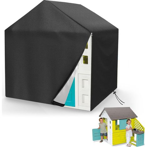 Bache Cabane de Jardin pour Enfant, Housse pour Maison Enfant Exterieur, Tissu Oxford 421D Imperméable, Résistant aux UV Et à La Poussière, Bache de Cabane Enfant Exterieur (L148xW113x128cm)