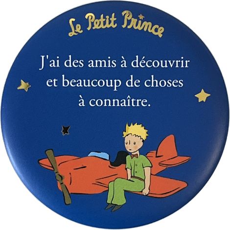 Magnet rond le petit prince et l'avion 5,5 cm (1/2)