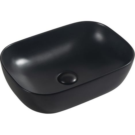 Vasque à poser Lusso ovale 45,5 x 32,5 cm, noir mat (1/5)