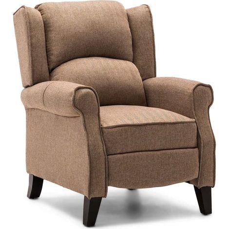 EATON HERRINGBONE RECLINER CHAIR - BEIGE (1/5)
