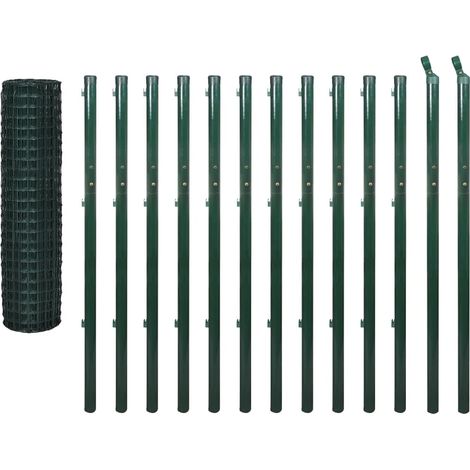 Maison Exclusive - Eurozaun Stahl 25 x 1,7 m Grün