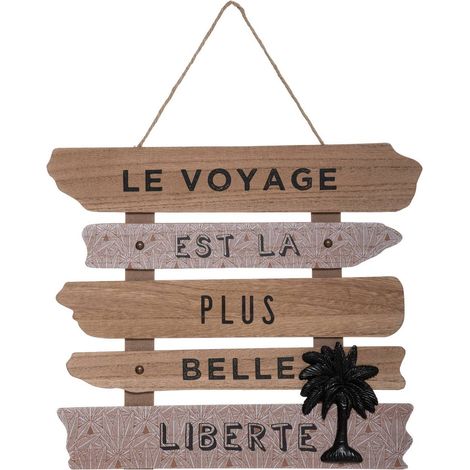 Decorazione murale cuba in legno 37x32cm - Atmosphera créateur d'intérieur (1/5)