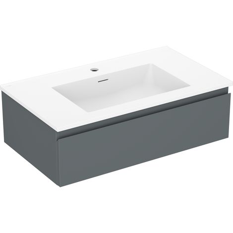 Mexen Orio Badezimmerunterschrank 80 cm mit Waschbecken Otis, 1 Schublade, graphit matt/weiß matt - 91A10-08023-1-BF66-W18M01 (1/5)