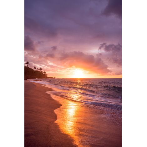 Tableau sur toile couché de soleil sur plage 30x45 cm - Impression sur Toile Murale Décorative - Image imprimée en HD sur Toile - Toile sur Châssis en Bois FSC - Fabriqué en France (1/5)