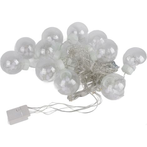 Rideau Lumineux LED Toivize 2,5m 108 LEDs Blanc 12 Boules IP44 (1/5)
