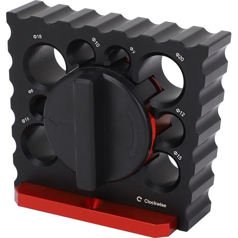Kit gabarit pour chevilles en alliage d'aluminium 8 trous tête rotative semi-auto pour perçoie à colonne ou visseuse fabrication tige ronde (1/5)