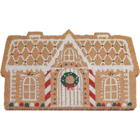 Tapis De Noël - Tapis D'Entrée Non Glissant - Pour Porte D'Entrée Extérieure Ou Intérieure - 60 x 40 cm - Polyester - Multicolore - 1 Pièce (1/5)