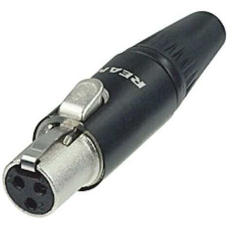 XLR miniature femelle, droit Rean AV RT3FC-B Nombre de pôles: 3 noir 1 pc(s) D22014 (1/4)