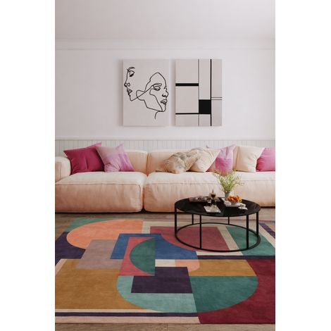 Tapis design EtherealMotifs - Designertapis - 240x190cm, Rectangular - 100% Laine vierge - Tufté main - Bicolore